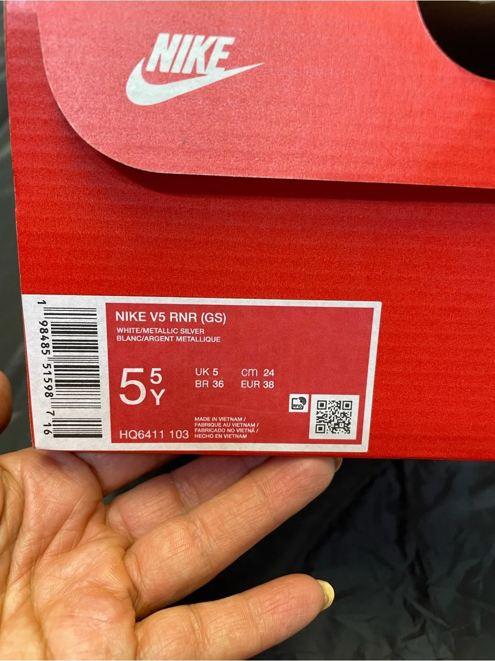Nike Kids White and Silver Mesh Lace-Up Sneakers